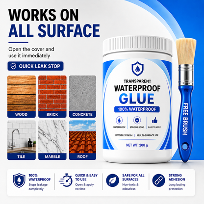 🧱Transparent Waterproof Glue + Free Brush 🔥🧱🧱