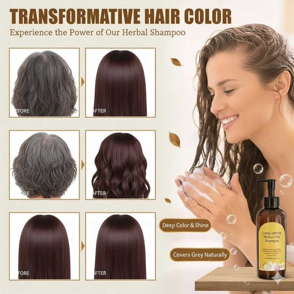 Japanese Long Lasting Natural Hair Dye Shampoo (Buy 1 Get 1 Free)