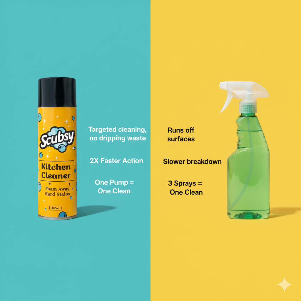 Scubsy India's #1 Foam-Based Complete Kitchen Cleaner & Disinfectant