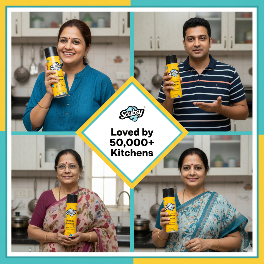 Scubsy India's #1 Foam-Based Complete Kitchen Cleaner & Disinfectant