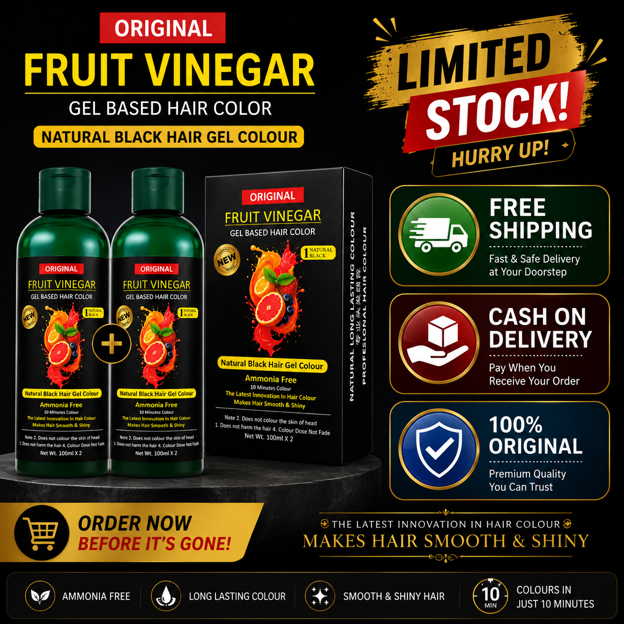 FruitVeda™️ Fruit Vinegar Gel Hair Color🪮🪮