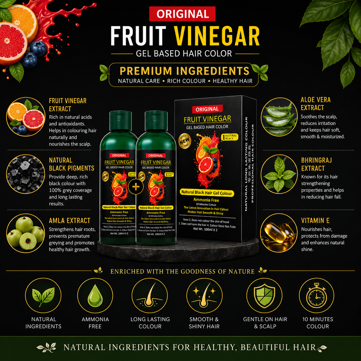 FruitVeda™️ Fruit Vinegar Gel Hair Color🪮🪮